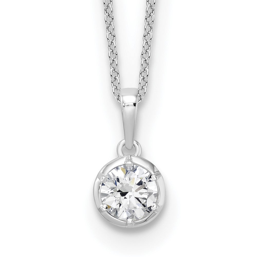 14K Weißgold True Origin 5/8 Karat Im Labor Gezüchtet Diamant Vs Def 18 Zoll Solitär Anhänger Halskette