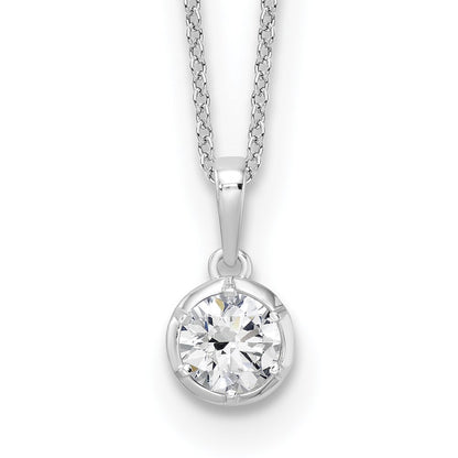 14K Weißgold True Origin 5/8 Karat Im Labor Gezüchtet Diamant Vs Def 18 Zoll Solitär Anhänger Halskette