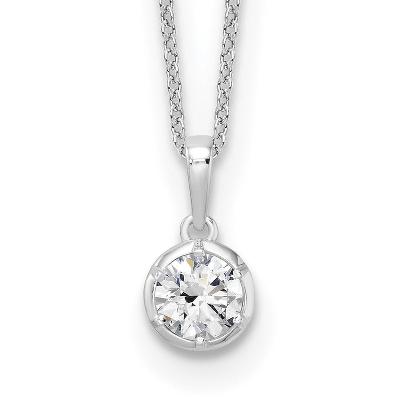14K Weißgold True Origin 5/8 Karat Im Labor Gezüchtet Diamant Vs Def 18 Zoll Solitär Anhänger Halskette