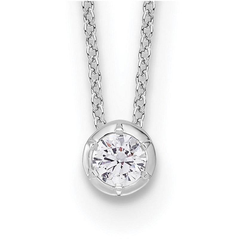 14K Weißgold True Origin 1/4 Karat Im Labor Gezüchtet Diamant Vs Def 18 Zoll Solitär Anhänger Halskette