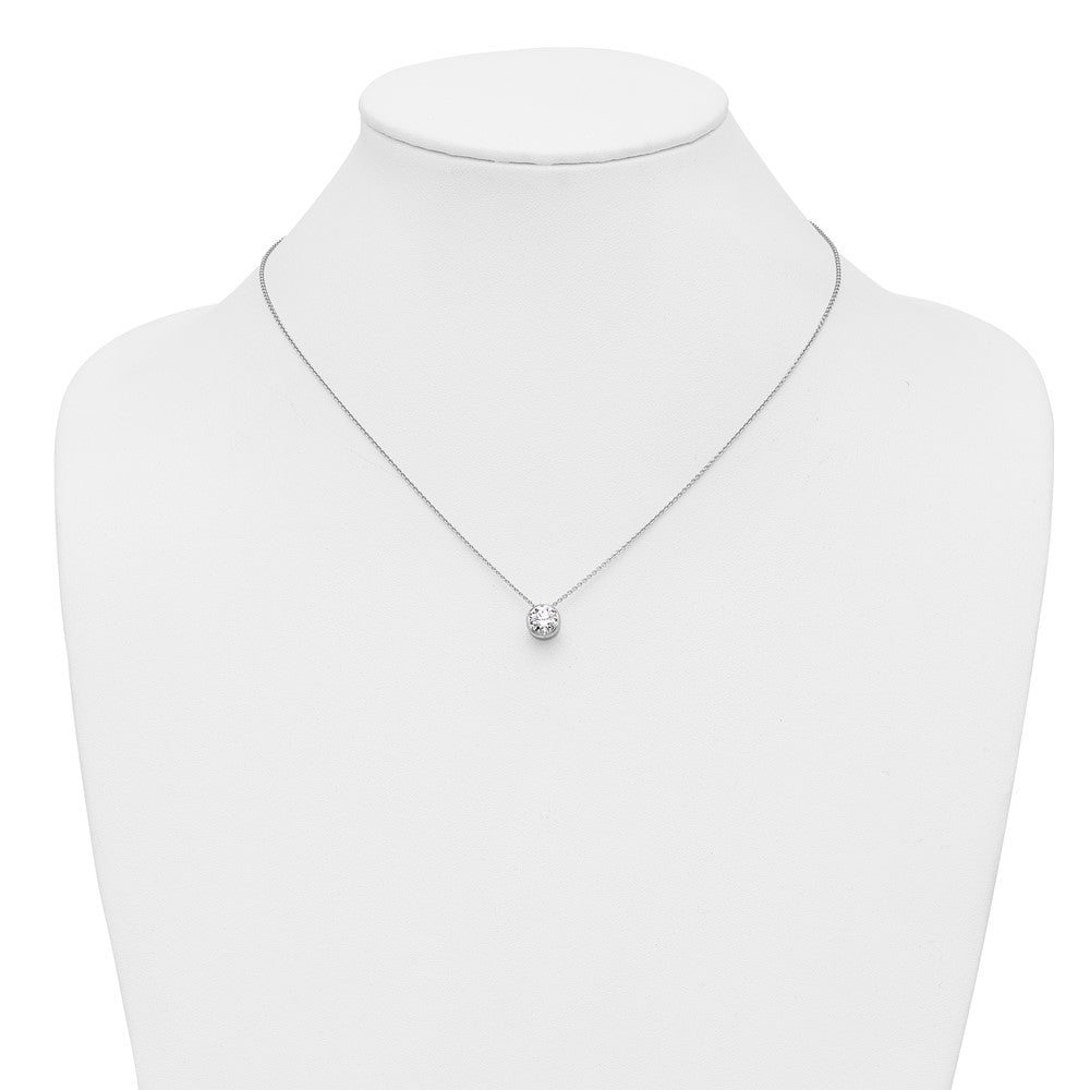 14K Weißgold 1 Ct. Im Labor Gezüchtet Diamant Vs/si+ G+ Rund 18 Zoll Solitär Anhänger Halskette