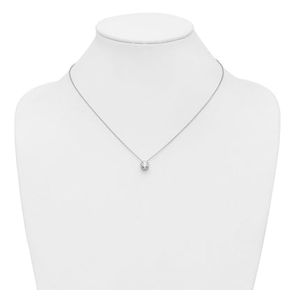 14K Weißgold 1 Ct. Im Labor Gezüchtet Diamant Vs/si+ G+ Rund 18 Zoll Solitär Anhänger Halskette