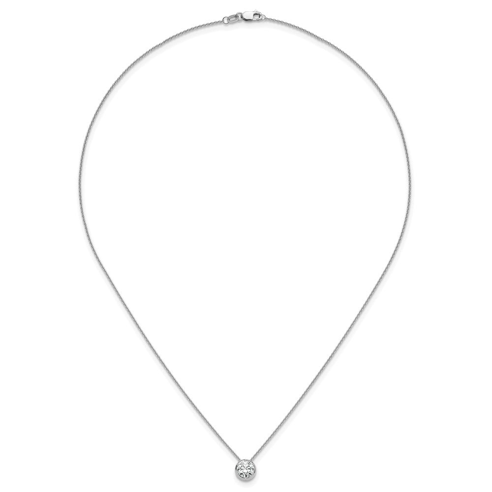 14K Weißgold 1 Ct. Im Labor Gezüchtet Diamant Vs/si+ G+ Rund 18 Zoll Solitär Anhänger Halskette