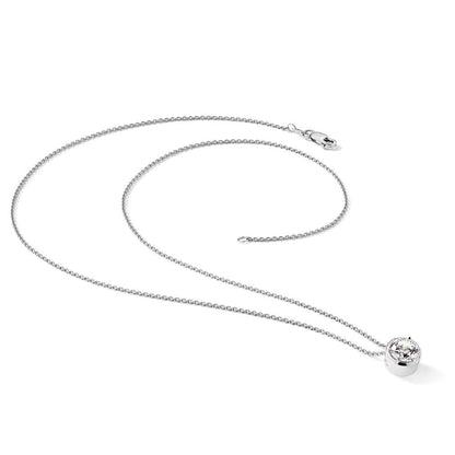 14K Weißgold 1 Ct. Im Labor Gezüchtet Diamant Vs/si+ G+ Rund 18 Zoll Solitär Anhänger Halskette