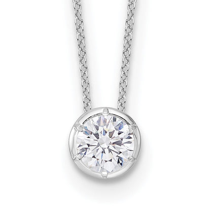 14K Weißgold 1 Ct. Im Labor Gezüchtet Diamant Vs/si+ G+ Rund 18 Zoll Solitär Anhänger Halskette