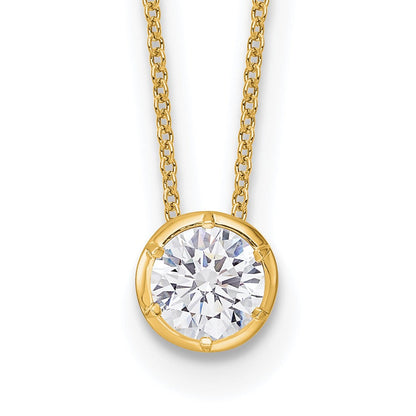 14K Gelbgold 1 Ct. Im Labor Gezüchtet Diamant Vs/si+ G+ Rund 18 Zoll Solitär Anhänger Halskette