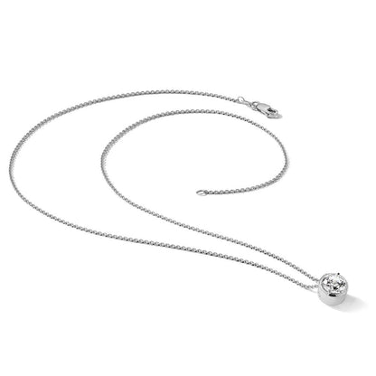 14K Weißgold 1 Ct. Im Labor Gezüchtet Diamant Vs/si+ G+ Rund 18 Zoll Solitär Anhänger Halskette