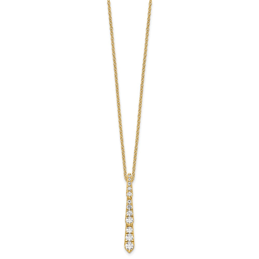 14K Gelbgold True Origin 3/8 Karat Im Labor Gezüchtet Diamant Vs Def 18 Zoll Vertikal Anhänger Halskette