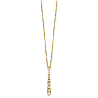 14K Gelbgold True Origin 3/8 Karat Im Labor Gezüchtet Diamant Vs Def 18 Zoll Vertikal Anhänger Halskette