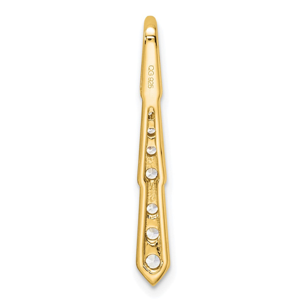 14K Gelbgold True Origin 3/8 Karat Im Labor Gezüchtet Diamant Vs Def 18 Zoll Vertikal Anhänger Halskette