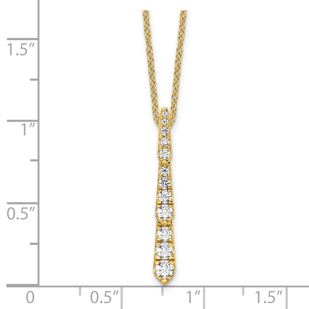 14K Gelbgold True Origin 3/8 Karat Im Labor Gezüchtet Diamant Vs Def 18 Zoll Vertikal Anhänger Halskette