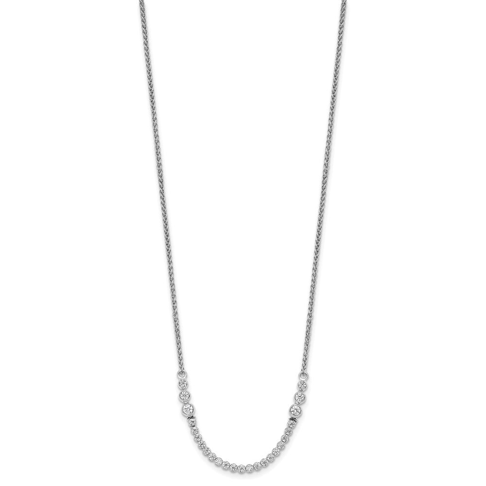 14K Weißgold 5/8 Ct. Im Labor Gezüchtet Diamant Vs/si+ G+ Verstellbar Up To 24 Zoll Tennis Style Bolo Halskette