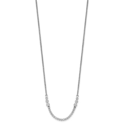 14K Weißgold 5/8 Ct. Im Labor Gezüchtet Diamant Vs/si+ G+ Verstellbar Up To 24 Zoll Tennis Style Bolo Halskette