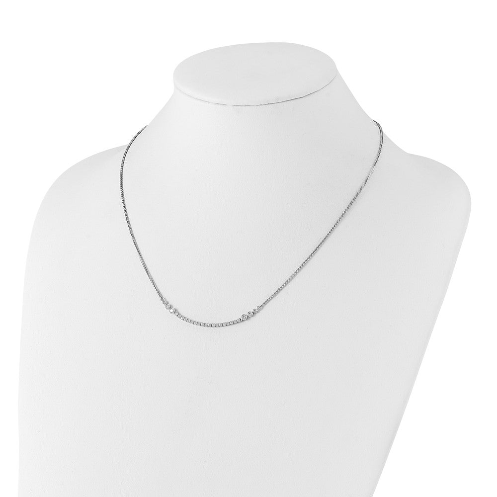 14K Weißgold 5/8 Ct. Im Labor Gezüchtet Diamant Vs/si+ G+ Verstellbar Up To 24 Zoll Tennis Style Bolo Halskette
