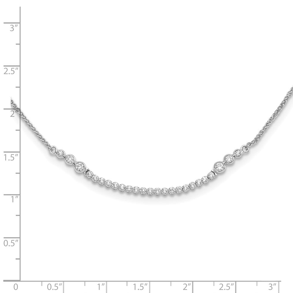 14K Weißgold 5/8 Ct. Im Labor Gezüchtet Diamant Vs/si+ G+ Verstellbar Up To 24 Zoll Tennis Style Bolo Halskette