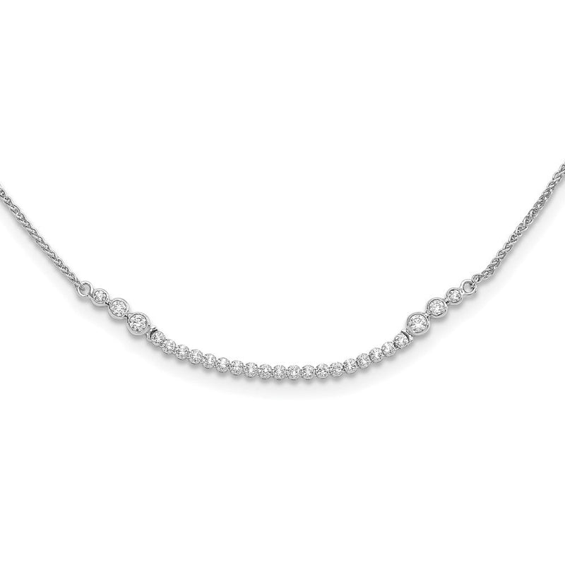 14K Weißgold 5/8 Ct. Im Labor Gezüchtet Diamant Vs/si+ G+ Verstellbar Up To 24 Zoll Tennis Style Bolo Halskette