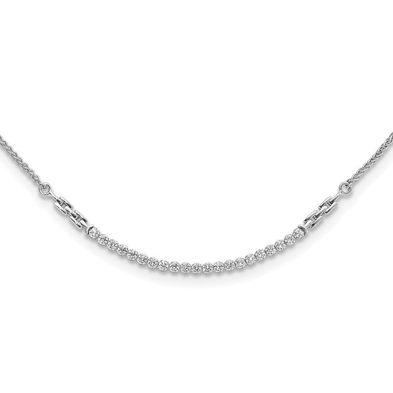 14K Weißgold 1/2 Ct. Im Labor Gezüchtet Diamant Vs/si+ G+ Verstellbar Up To 24 Zoll Tennis Style Bolo Halskette