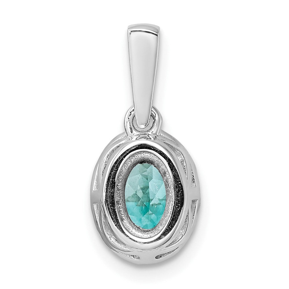 Pure Serenity 14K Weißgold Anhänger mit 0,10 ct. im Labor gezüchtetem Diamant VS/SI+ G+ und im Labor gezüchtetem Paraíba-Turmalin in Tropfenform
