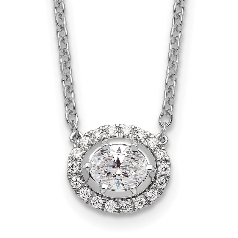 14K Weißgold 5/8 Ct. Im Labor Gezüchtet Diamant Vs/si+ G+ Oval 18 Zoll Halskette