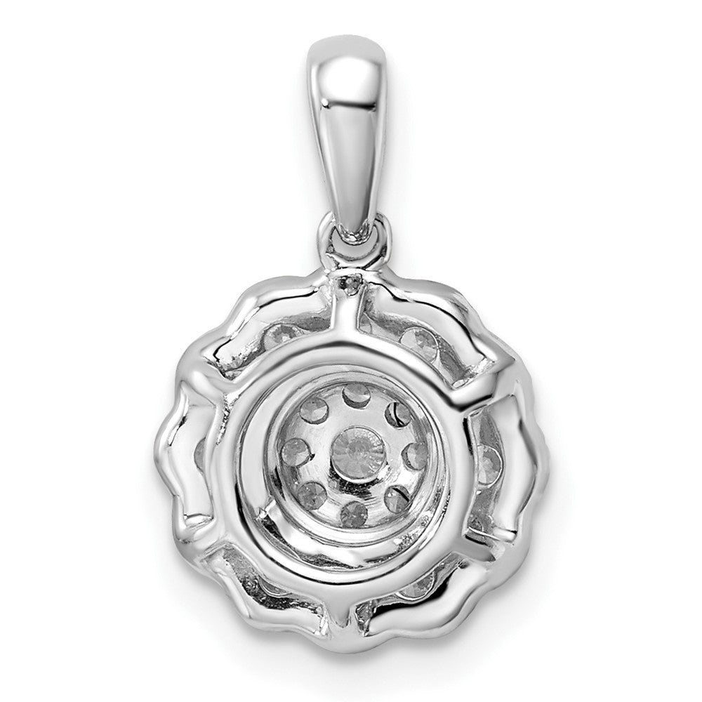 14k Weißgold 0,5 ct. Laborgezüchteter Diamant VS/SI+ G+ Quadratischer Halo-Anhänger