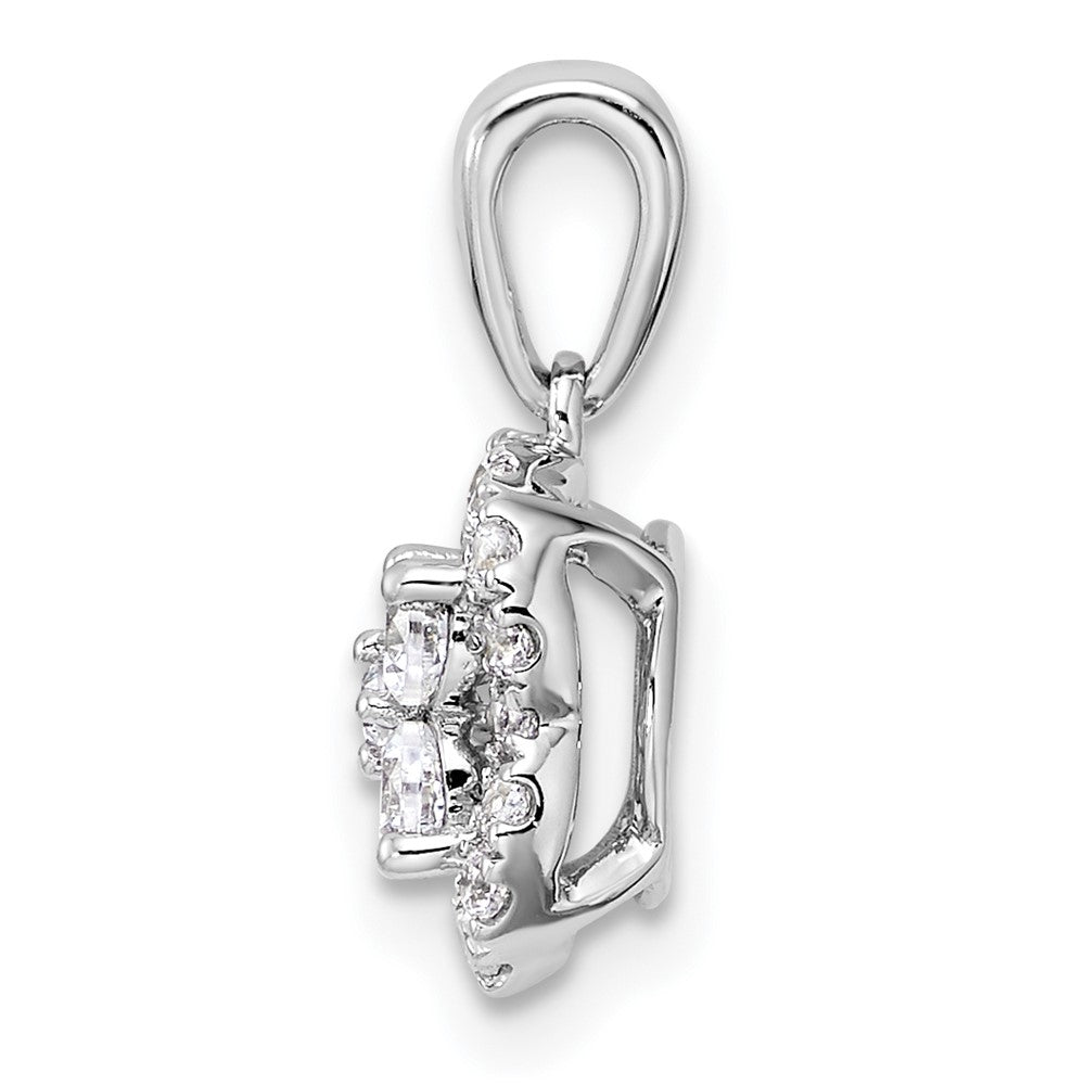 14K Weißgold 0,375 ct. Labor-Diamant VS/SI+ G+ Quadratischer Halo-Anhänger