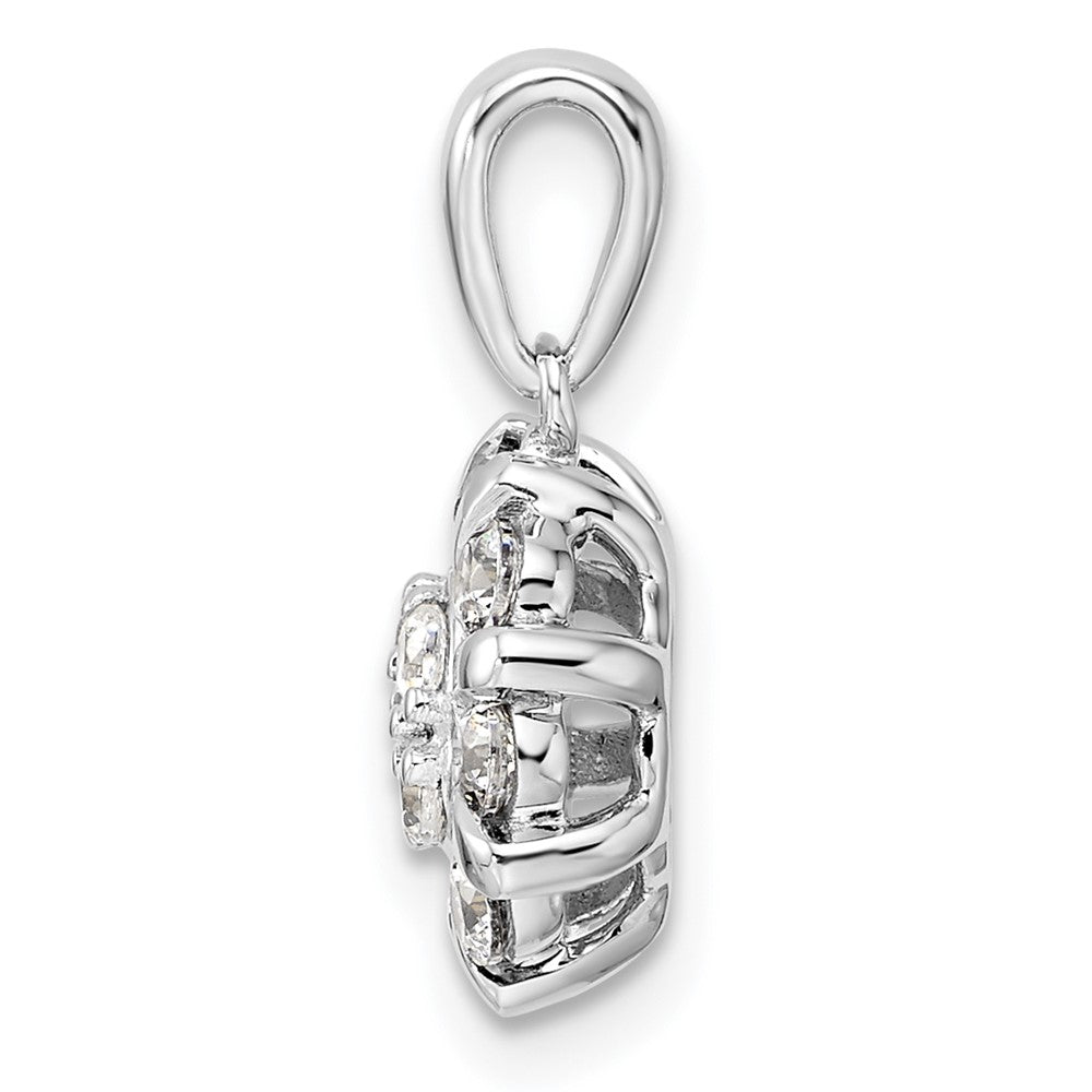 14K Weißgold Halo-Anhänger mit 0,5 ct. im Labor gezüchteten Diamanten, VS/SI+ G+