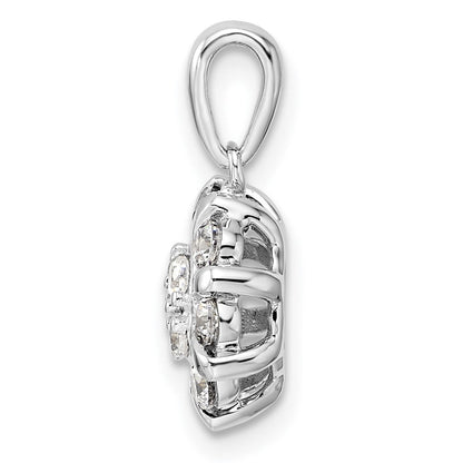 14K Weißgold Halo-Anhänger mit 0,5 ct. im Labor gezüchteten Diamanten, VS/SI+ G+