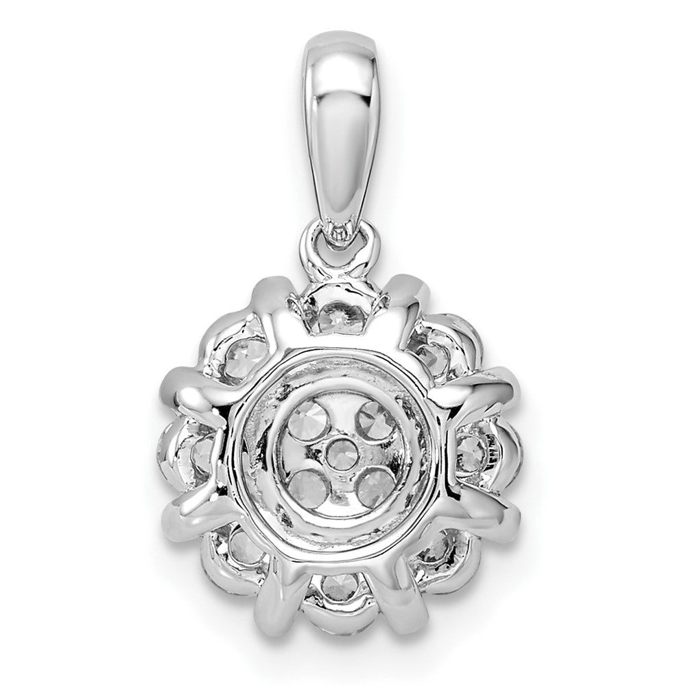 14K Weißgold Halo-Anhänger mit 0,5 ct. im Labor gezüchteten Diamanten, VS/SI+ G+