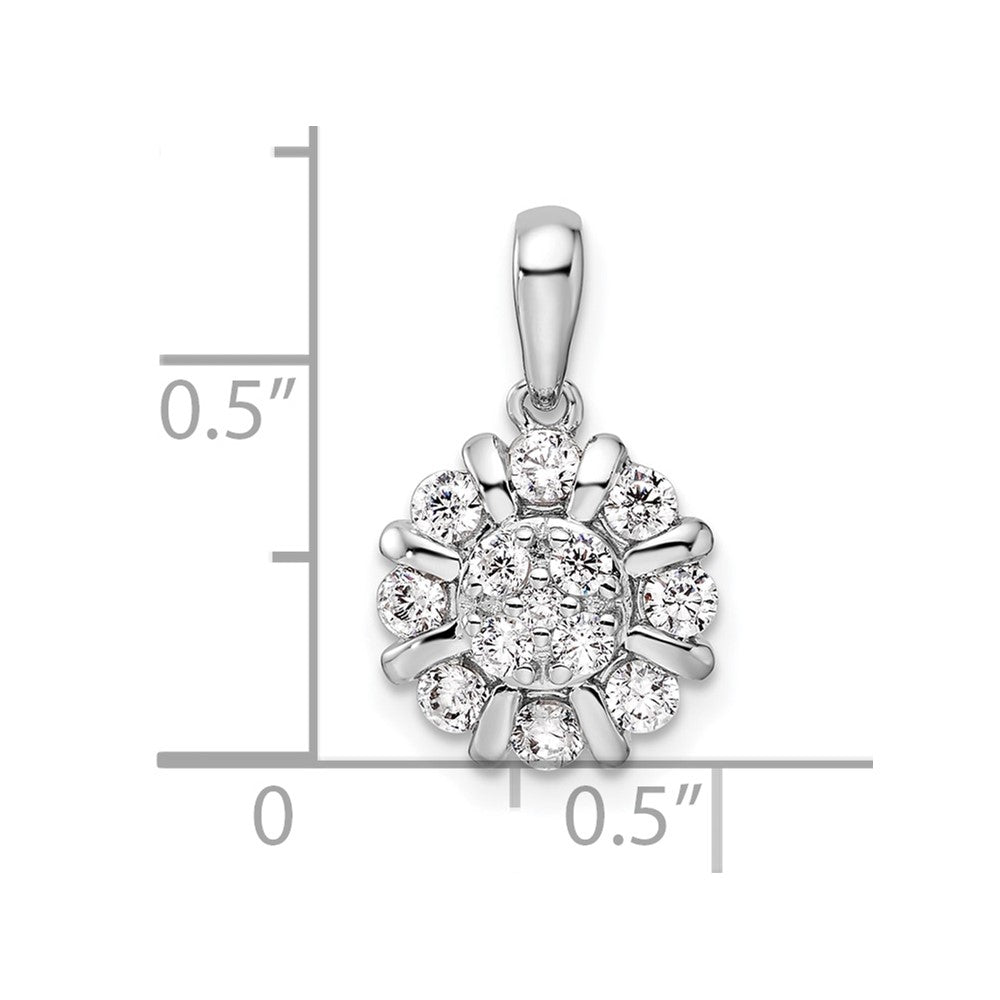 14K Weißgold Halo-Anhänger mit 0,5 ct. im Labor gezüchteten Diamanten, VS/SI+ G+