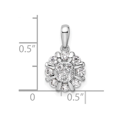 14K Weißgold Halo-Anhänger mit 0,5 ct. im Labor gezüchteten Diamanten, VS/SI+ G+