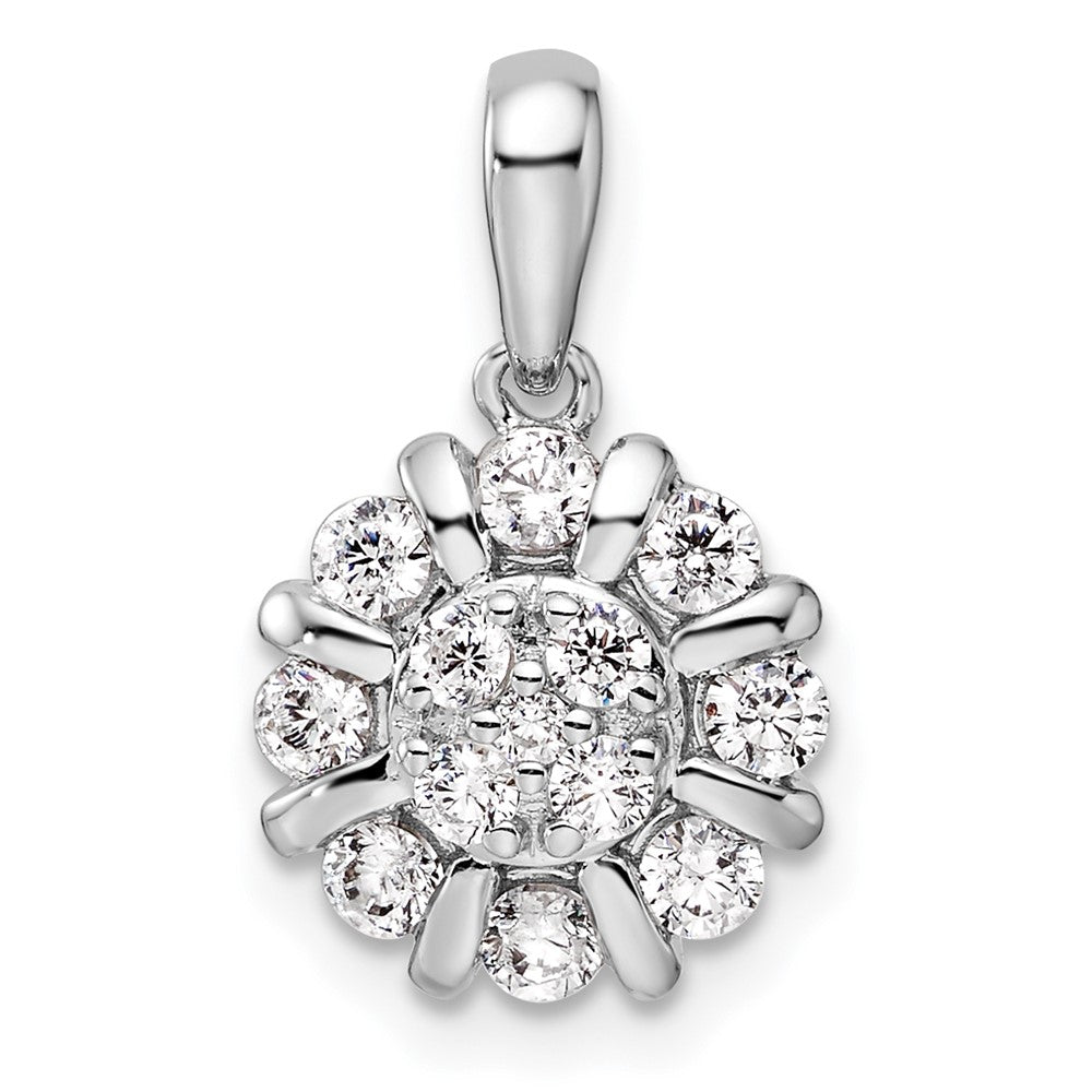 14K Weißgold Halo-Anhänger mit 0,5 ct. im Labor gezüchteten Diamanten, VS/SI+ G+