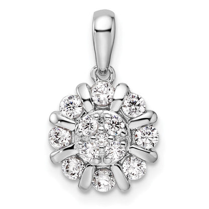 14K Weißgold Halo-Anhänger mit 0,5 ct. im Labor gezüchteten Diamanten, VS/SI+ G+
