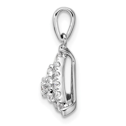 14K Weißgold Laborgezüchteter Diamant VS/SI+ G+ 0,5 ct. Kompletter Dreieck-Cluster-Anhänger