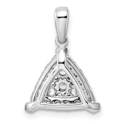 14K Weißgold Laborgezüchteter Diamant VS/SI+ G+ 0,5 ct. Kompletter Dreieck-Cluster-Anhänger