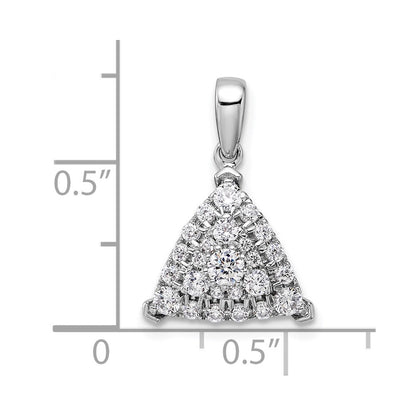 14K Weißgold Laborgezüchteter Diamant VS/SI+ G+ 0,5 ct. Kompletter Dreieck-Cluster-Anhänger