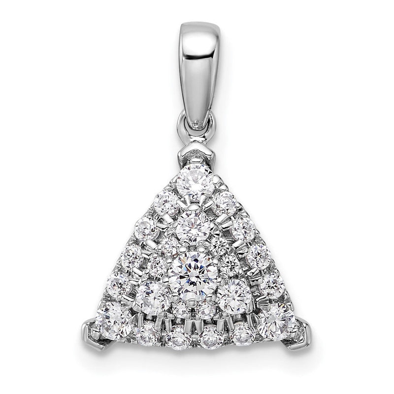 14K Weißgold Laborgezüchteter Diamant VS/SI+ G+ 0,5 ct. Kompletter Dreieck-Cluster-Anhänger