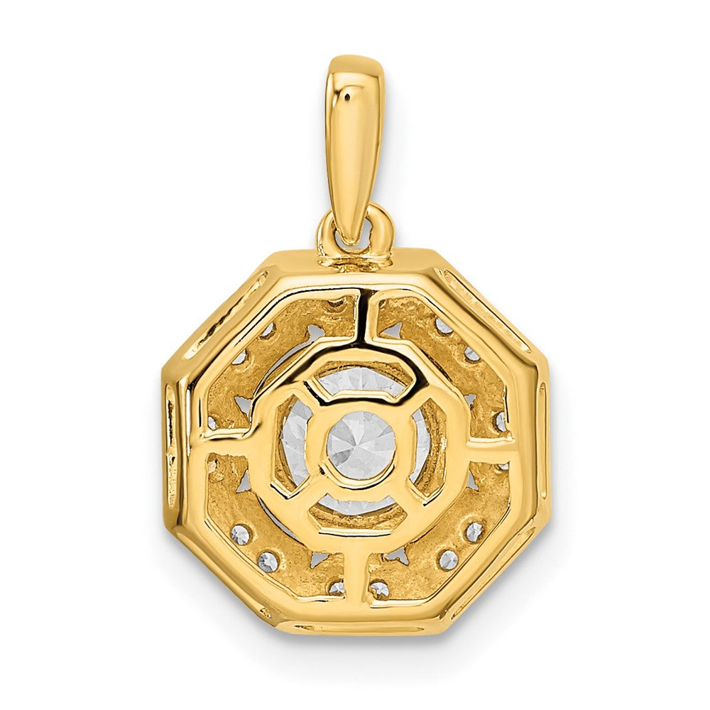 14K Bicolor 3/4 Karat Im Labor Gezüchtet Diamant Vs/si+ G+ Octogon Heiligenschein Anhänger