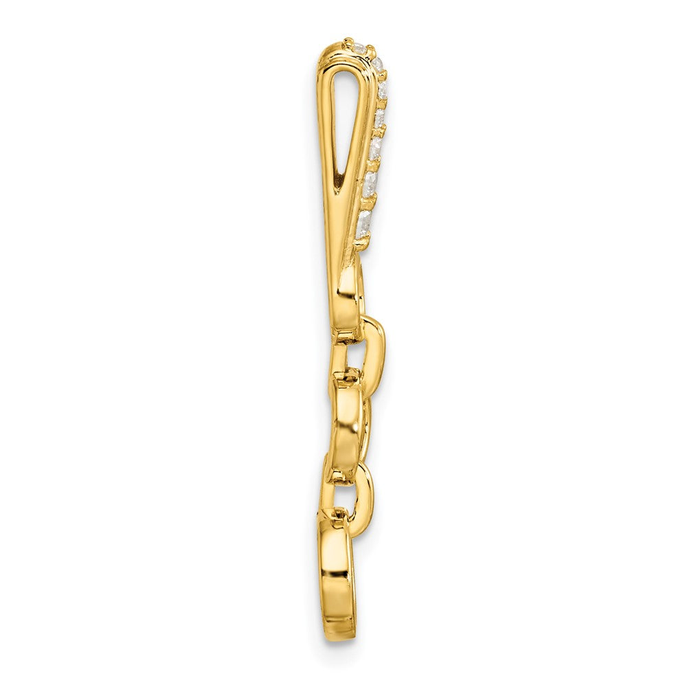14K Gelbgold 0,125 ct. Laborgezüchteter Diamant VS/SI+ G+ Baumelnder Kreis-Kettengleitanhänger