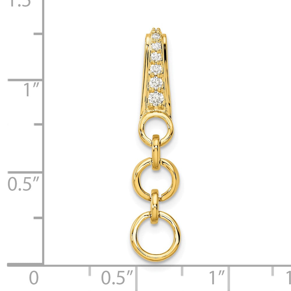 14K Gelbgold 0,125 ct. Laborgezüchteter Diamant VS/SI+ G+ Baumelnder Kreis-Kettengleitanhänger
