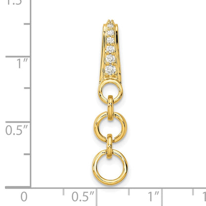 14K Gelbgold 0,125 ct. Laborgezüchteter Diamant VS/SI+ G+ Baumelnder Kreis-Kettengleitanhänger