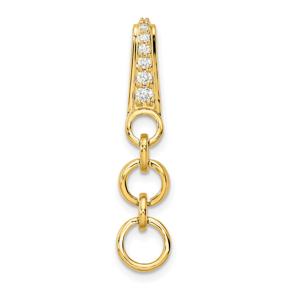14K Gelbgold 0,125 ct. Laborgezüchteter Diamant VS/SI+ G+ Baumelnder Kreis-Kettengleitanhänger