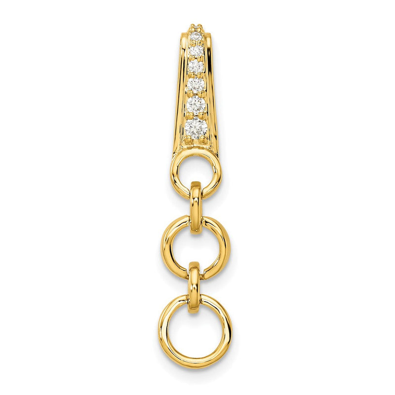 14K Gelbgold 0,125 ct. Laborgezüchteter Diamant VS/SI+ G+ Baumelnder Kreis-Kettengleitanhänger