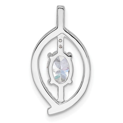 14K Weißgold 0,2 ct. Laborgezüchteter Diamant VS/SI+ G+ 0,75 ct. Rund Mittelstein Ketten-Gleitanhänger