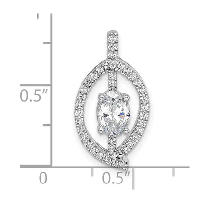 14K Weißgold 0,2 ct. Laborgezüchteter Diamant VS/SI+ G+ 0,75 ct. Rund Mittelstein Ketten-Gleitanhänger