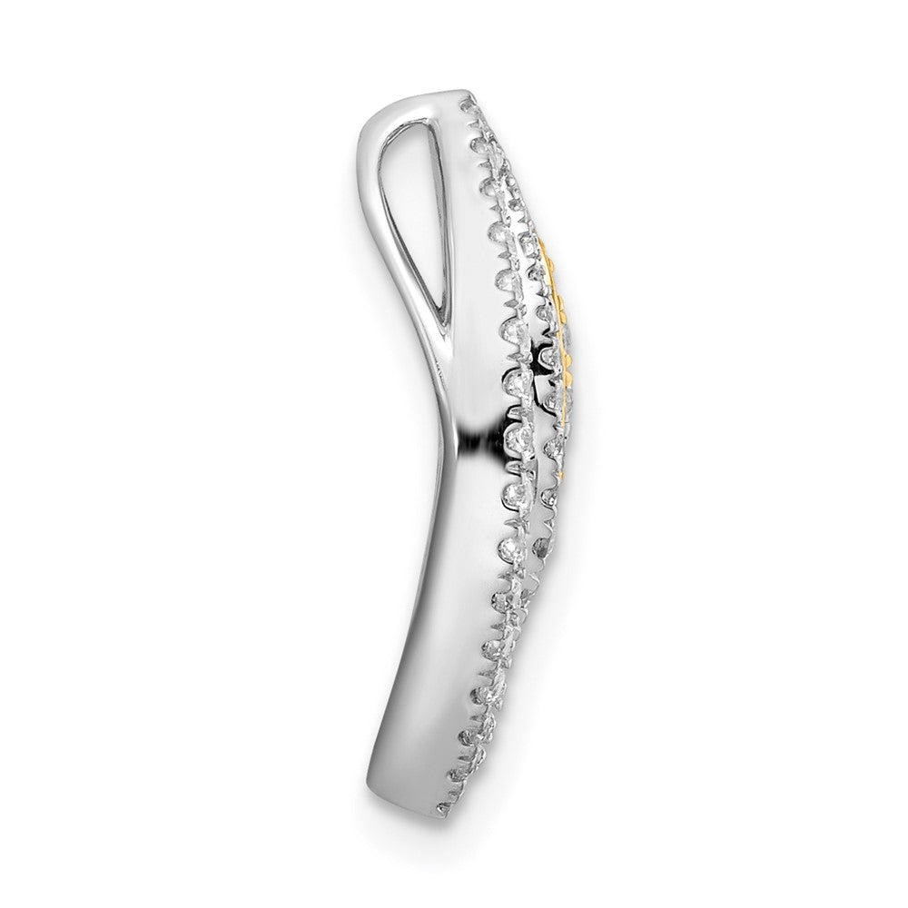 14K Bicolor Laborgezüchteter Diamant 0,625 ct. VS/SI+ G+ Gleitanhänger für Fantasiekette