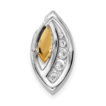 14K Bicolor Laborgezüchteter Diamant 0,625 ct. VS/SI+ G+ Gleitanhänger für Fantasiekette