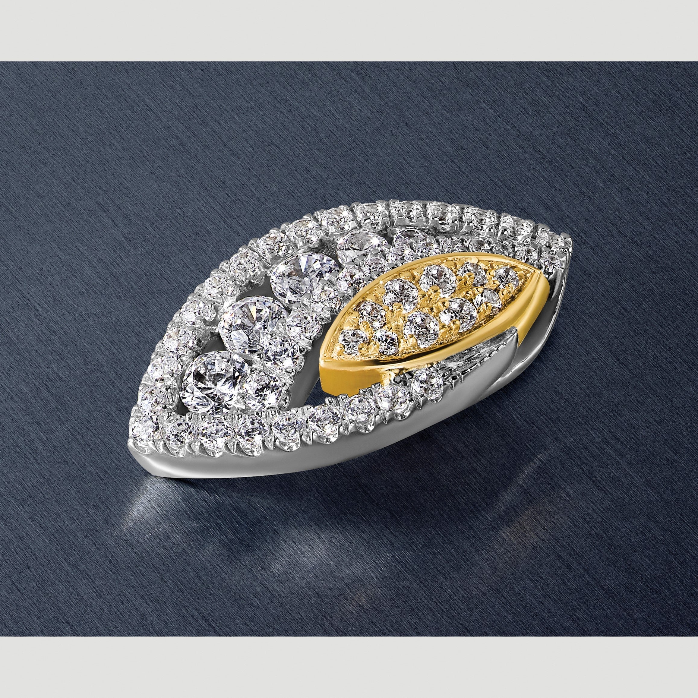 14K Bicolor Laborgezüchteter Diamant 0,625 ct. VS/SI+ G+ Gleitanhänger für Fantasiekette