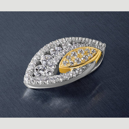 14K Bicolor Laborgezüchteter Diamant 0,625 ct. VS/SI+ G+ Gleitanhänger für Fantasiekette