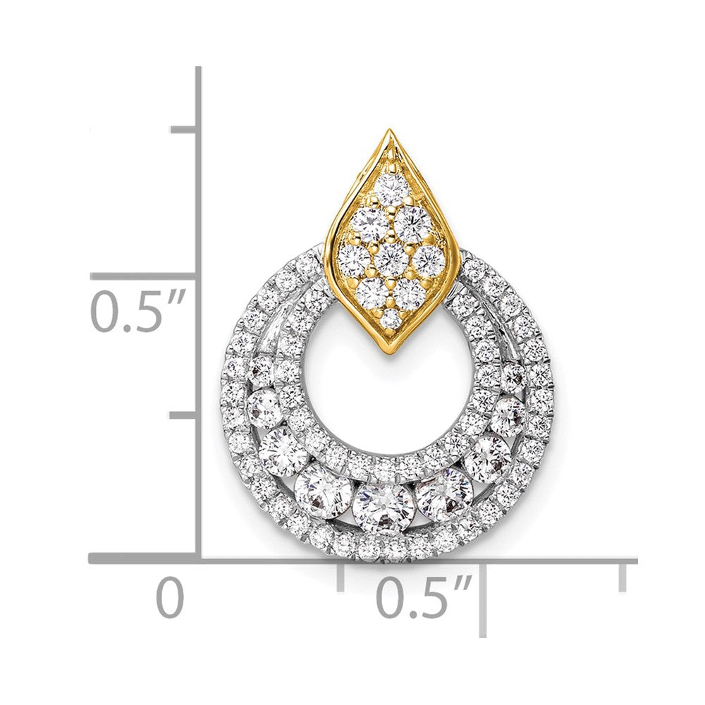 14K Bicolor 0,75 ct. Labordiamant VS/SI+ G+ Fantasiekette-Gleitanhänger