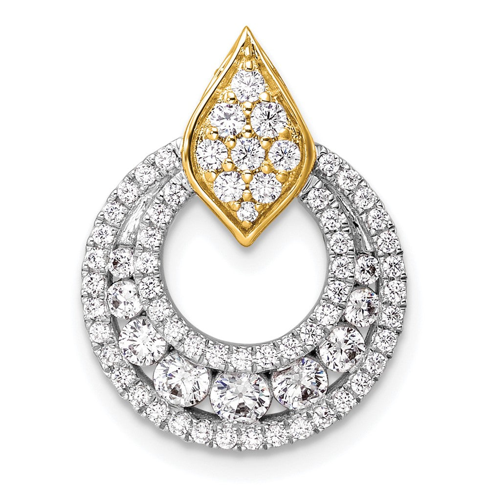 14K Bicolor 0,75 ct. Labordiamant VS/SI+ G+ Fantasiekette-Gleitanhänger